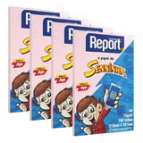 Kit C/4 Papel Sulfite A4 100fls 75g Seninha Report Rosa