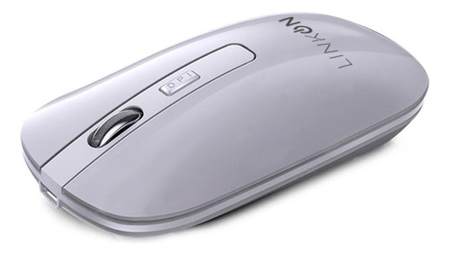 Mouse Inalambrico Dual Bluetooth Usb Recargable Linkon Para Mac Windows Notebook - Blanco
