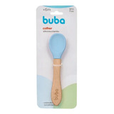 Colher De Silicone E Bambu Bebe Infantil Cores Buba Cor Azul