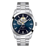 Reloj Hombre Tissot T127.407.11.041.01 Gentleman Color De La Correa Plateado Color Del Bisel Plateado Color Del Fondo Azul