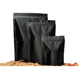  100 Bolsas Stand Up Pouch Negras Para 40g