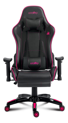 Silla Gamer Level Up Apolo Negro Rosa 1