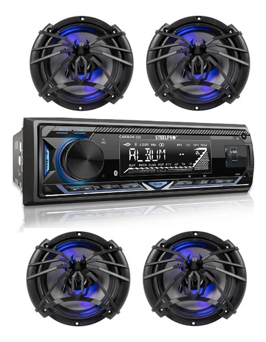 Autostereo Steelpro Y 4 Bocinas Redondas Soundstream 6.5 