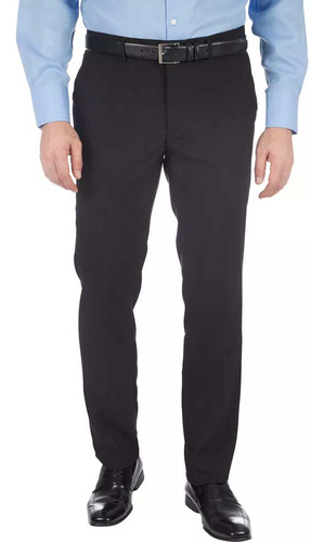 Calça Social Oxford Lisa Masculina Tradicional Com Bolso