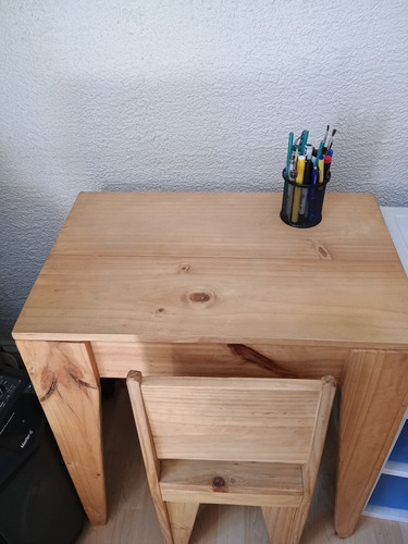 Escritorio,para Niñ@s,con Silla De Madera 