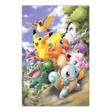 Quadro A3 Em Mdf Pokemon Primeira Geração 001