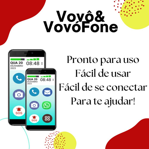 Lançamento Celular Vovofone 32gb Redes Sociais Fácil Uso