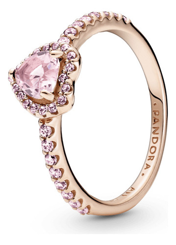 $ Anillo Pandora Recubrimiento Oro Rosa Corazón Brillante