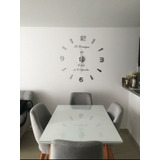 Reloj De Pared 3d Tamaño Grande  100x100cm + Frase En Vinilo
