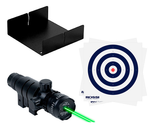 Kit Laser P/ Pistola Airsoft Airgun 22mm + Base Alvo + Alvos