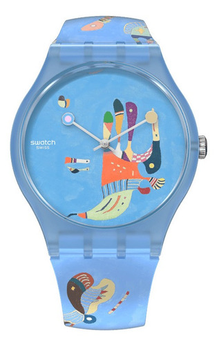 Reloj Swatch Blue Sky By Vassily Kandinskythe Watch Suoz342