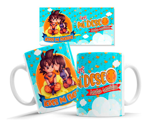 Taza De Ceramica, Mi Deseo Hecho Realidad, Pareja,11oz, Goku