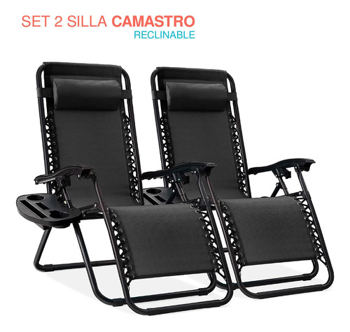 Set De 2 Sillas Plegables Gravedad Cero Msi Reclinable Ext