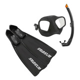 Kit Pesca Sub Completo, Máscara Snorkel Nadadeira Sniper Pro