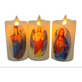 Velas Virgen Y Jesús Vela X 1 Und Eléctrica Led Luz