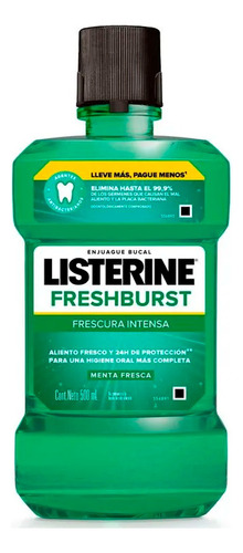 Enjuague Bucal Freshburst Frescura Intensa 500ml Listerine