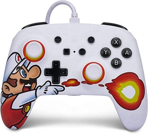  Control Alámbrico Para Nintendo Switch-  Fireball Mario