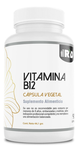 Vitamina B12 90 Cápsulas  488 Cianocobalamina Ryd