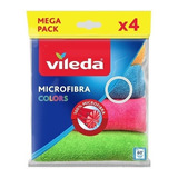 Paño Multiuso Microfibra Vileda Colores Pack 4un