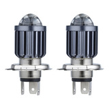 Y) 2x H4 Moto Mini Proyector Led Bombillas De Faro Doble Col