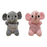 2 Pelúcias Elefante Animal Elefantinhos Nicho Decoração 