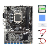 Placa Base B75 Eth Mining De 12 Pcie A Usb+i3 2120 Cpu+conmu