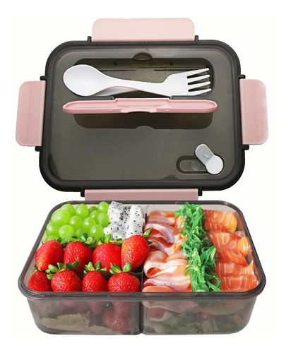 Lunch Box Fiambrera Con Cubiertos 1100ml Gran Capacidad