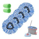 Kit De Paño De Microfibra Para Fregona Color Azul