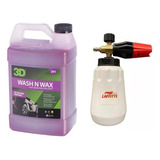 3d Kit Shampoo Cera Wash N Wax + Foam Lance Laffitte Detail