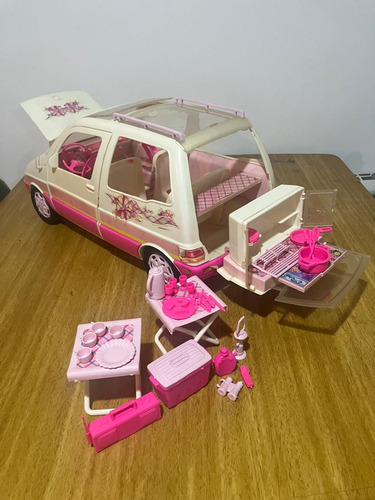 Camioneta Camper Barbie Vintage 1990 Con Accesorios