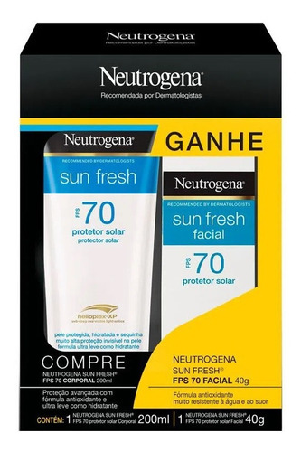 Kit Neutrogena Sun Fresh Fps70 200ml + Facial Fps70 40g