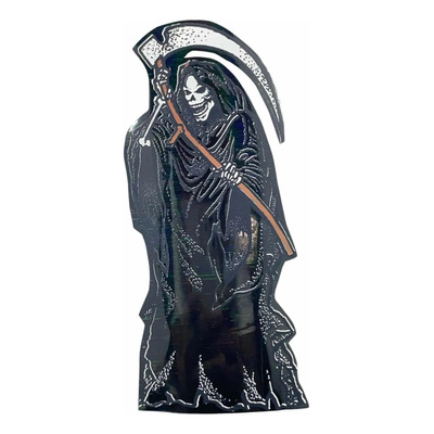 Sticker Santa Muerte Negra, Calcomanía De Vinil Vehículo