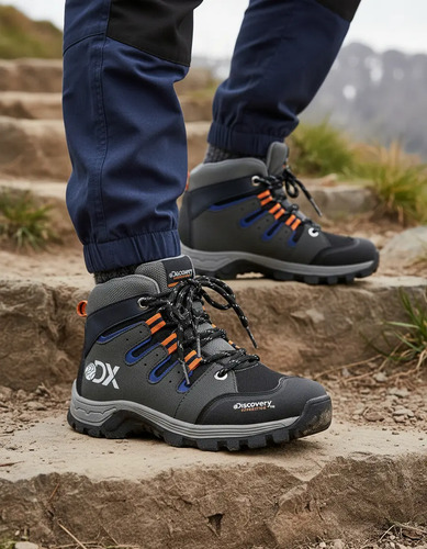 Zapato Hiking Discovery Di2011 Para Joven Color Gris E5
