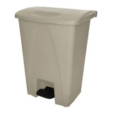 Bote Basura Plastico Grande Con Pedal Color Beige 80 Lts