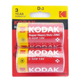 Pila Zinc Carbon Tamaño D Kodak Super Heavy Set 2 Unidades