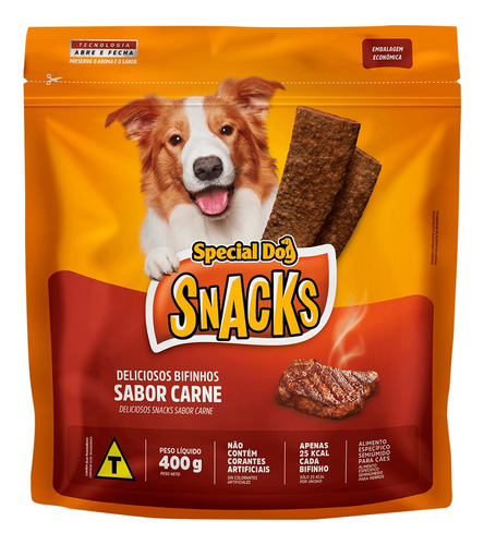 Petisco Snack Carne Para Cachorro Adulto Filhote 400g 44un