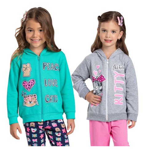 Kit 4 Conjunto Infantil Frio Roupa Menina Moletom Atacado