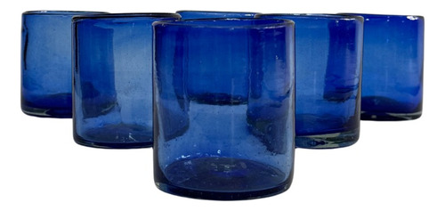 Vasos Vidrio Soplado Artesanal Colores Sólidos | Set 6
