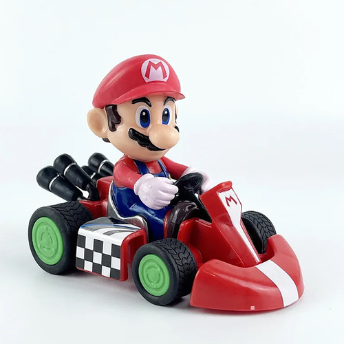 Boneco Mario Kart Figure Luigi's Carro Miniatura Fricção