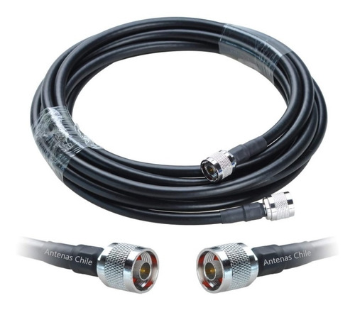 Coaxial Rg8 10 Mts Conector N Macho, Baja Perdida 50 Ohm