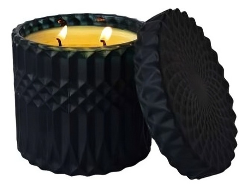  Vela De 2 Luces Candle Soja Luxe Black 10x10 Cm Iluminarte