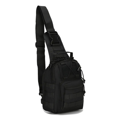 Mochila Táctica Militar Tipo Bandolera Para Hombre Color Negro | Meses sin interés
