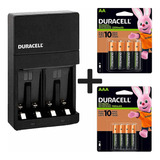 Cargador Duracell + 4 Aa Recargables + 4 Aaa Recargables