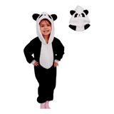 Macacão Pijama Kigurumi Fofo Plush Panda Safari Infantil