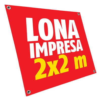 Lona Impresa Personalizada 2x2 M Publicitaria Exterior Inter | Envío gratis
