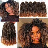 6 Paq Marlybob Crochet Hair Afro Curly Hair Crochet Cafe/neg