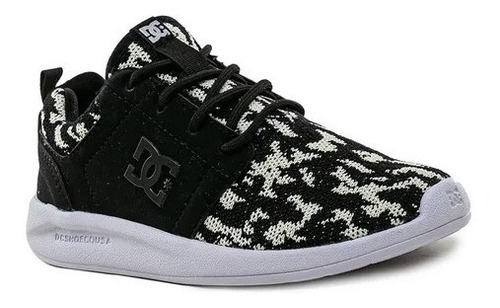 Zapatilla Dc Midway Sn Knit Black White Running Mujer