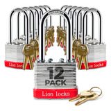 Candados Lion Locks Con 12 Llaves Iguales Y 2 Grilletes Larg
