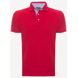 Polo Aleatory Masculina Piquet Light Inner Contrast Vermelha