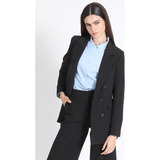 Blazer Clásico Cruzado Negro Liola